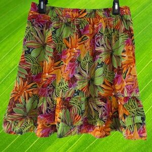 RACHEL Rachel Roy Tropical Print Mini Skirt/cover-up Size Medium